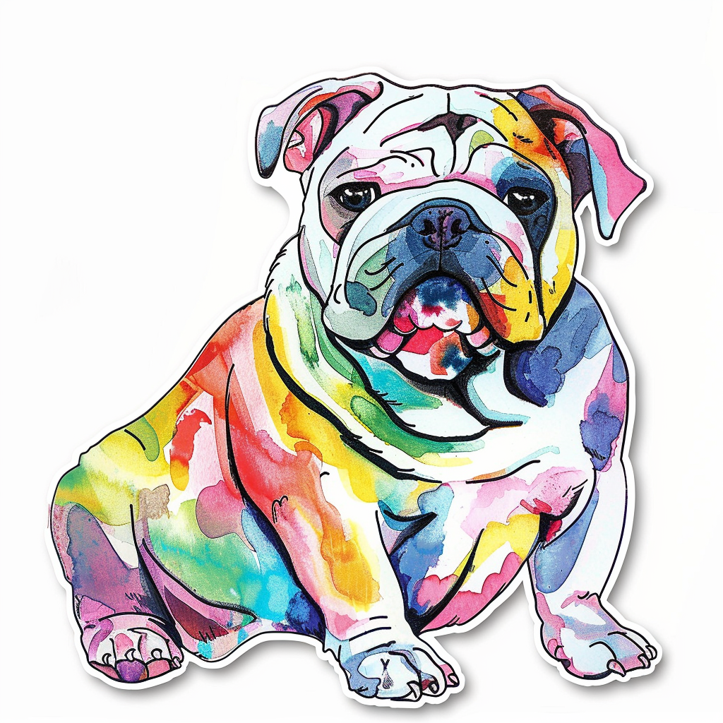 Bulldog Dog majestic Expressive surreal Vinyl Decal Sticker for Car, Laptop, Tumbler and more # F017489