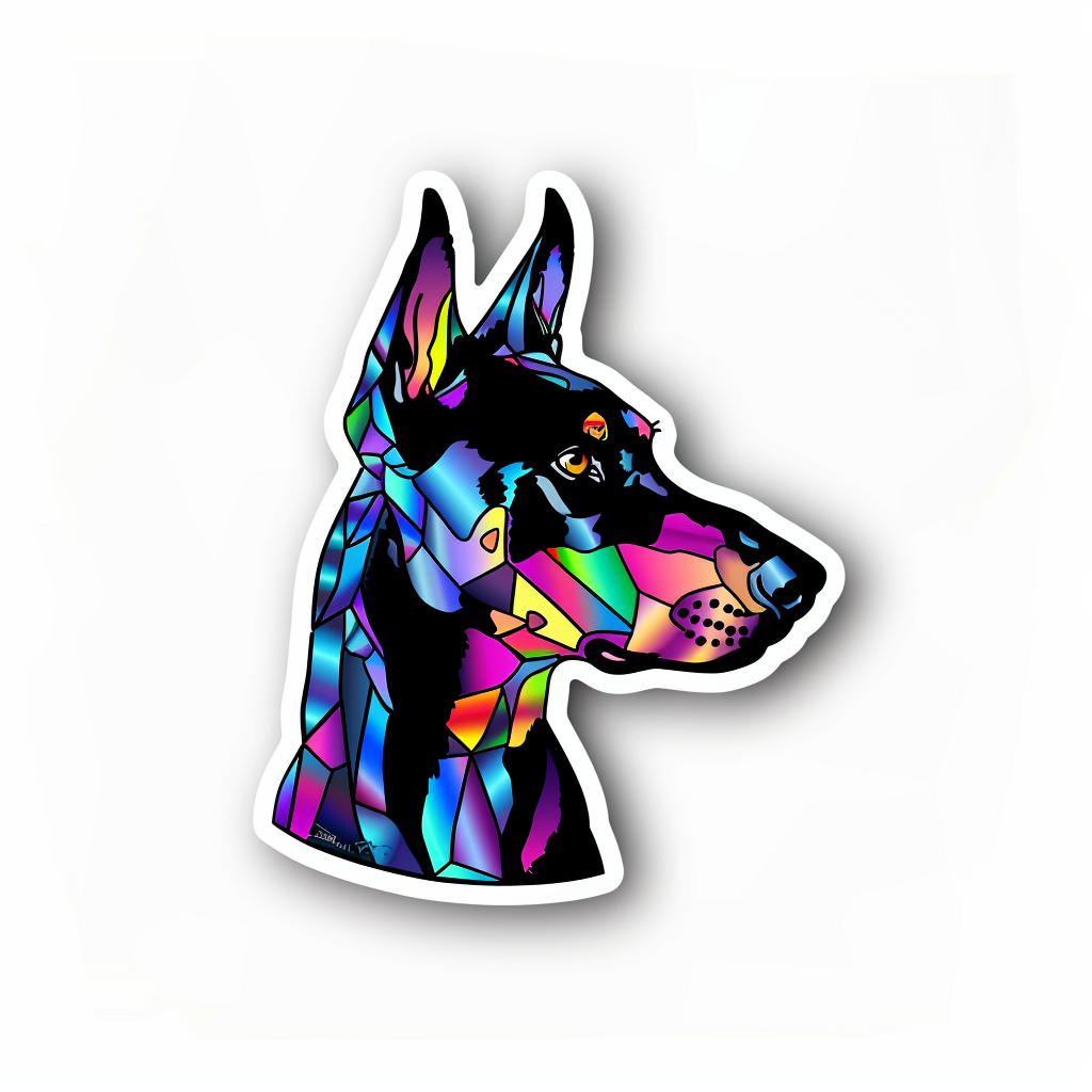 Cute and Adorable Doberman Pinscher Expressive surreal Vinyl Decal Sticker for Car, Laptop, Tumbler and more # F019495-4" x 4"