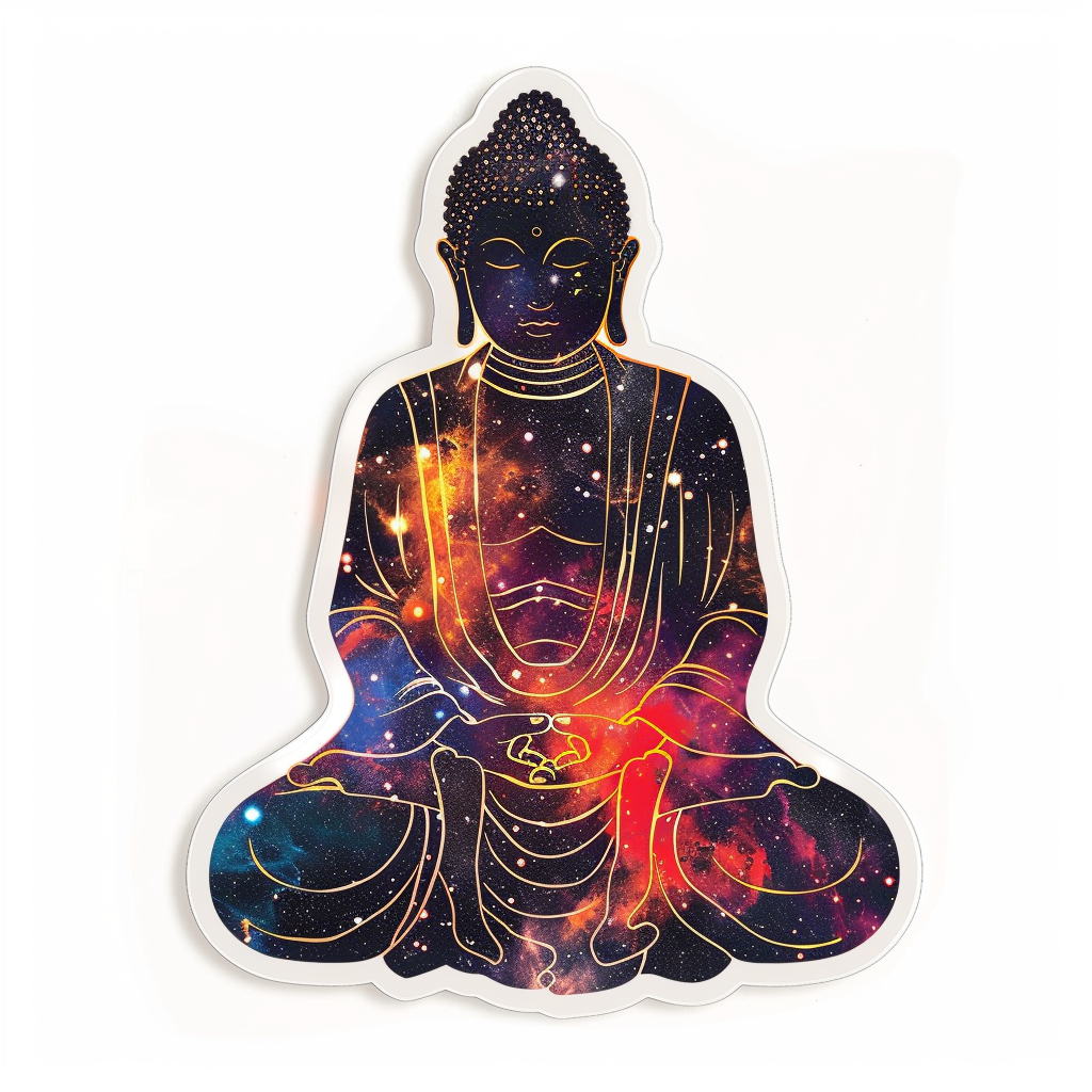Sticker of a Buddha galaxy majestic Expressive surreal Vinyl Decal Sticker for Car, Laptop, Tumbler and more # F017233
