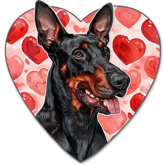 Doberman Pinscher Dog majestic Expressive surreal Vinyl Decal Sticker for Car, Laptop, Tumbler and more # F019531-4" x 4"