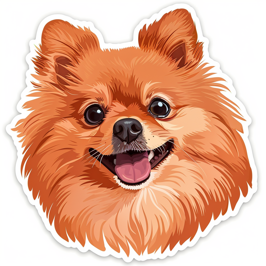 Sticker of a Pomeranian Dog majestic Expressive surreal Vinyl Decal Sticker for Car, Laptop, Tumbler and more # F013850