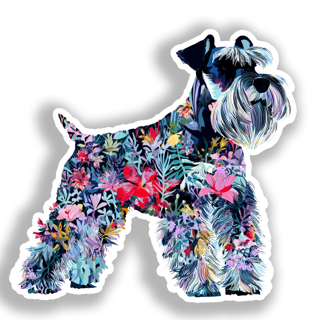 Miniature Schnauzer Dog Vinyl Decal Sticker for Car, Laptop, Tumbler and more # A019283-4" x 4"