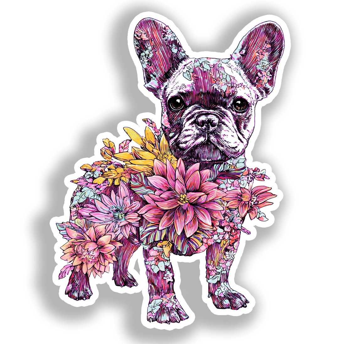 French Bulldog Dog Vinyl Decal Sticker for Car, Laptop, Tumbler and more # A019623-4" x 4"