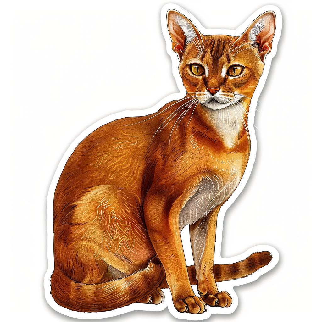 Abyssinian cat Vinyl Decal Sticker for Car, Laptop, Tumbler and more # F07558