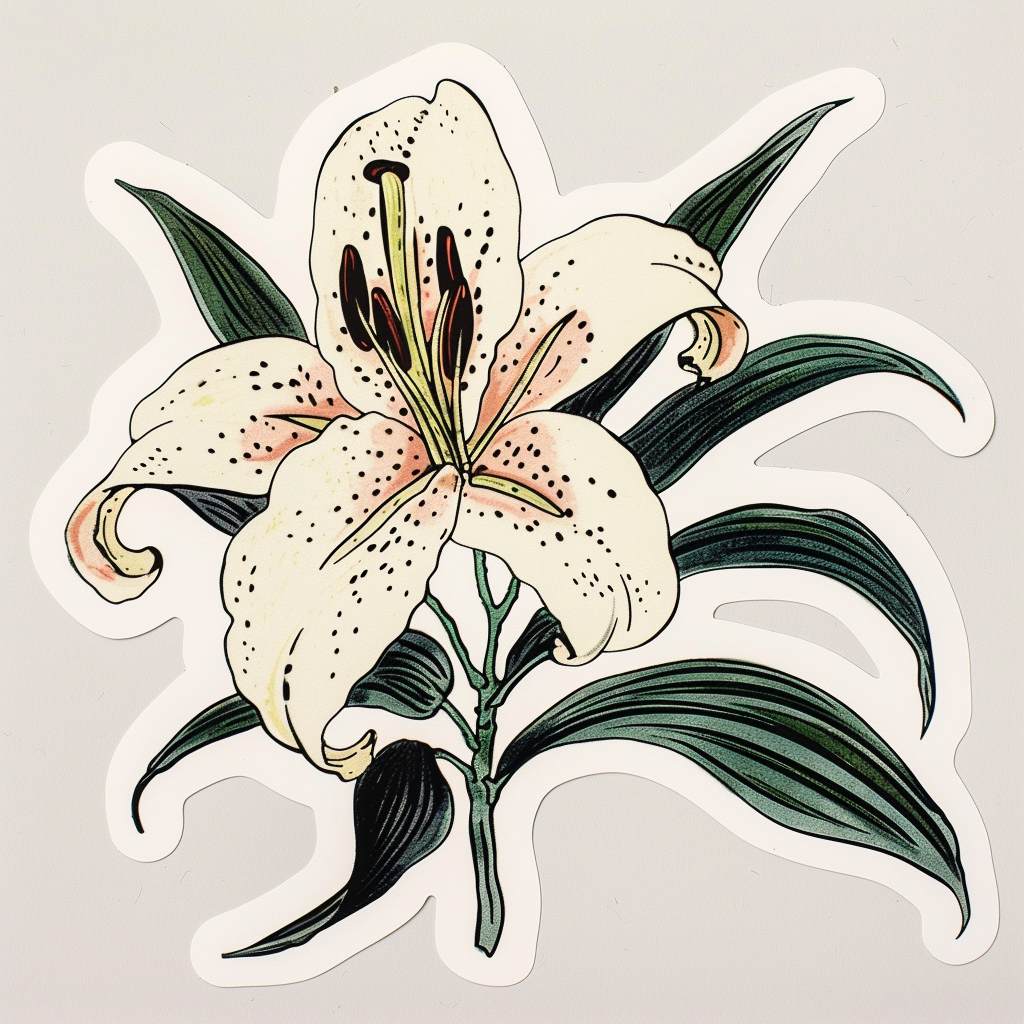 Lily flower majestic Expressive surreal Vinyl Decal Sticker for Car, Laptop, Tumbler and more # F023303