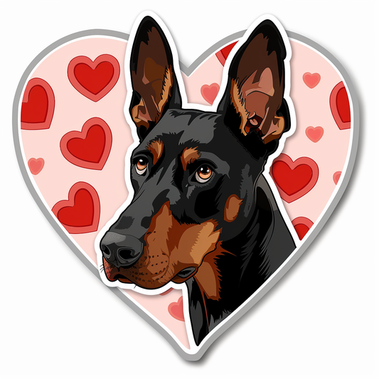 Doberman Pinscher Dog majestic Expressive surreal Vinyl Decal Sticker for Car, Laptop, Tumbler and more # F019598-4" x 4"