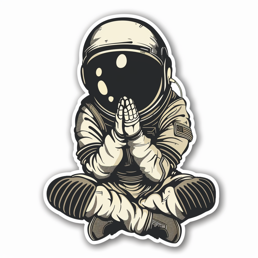 Astronaut majestic Expressive surreal Vinyl Decal Sticker for Car, Laptop, Tumbler and more # F016931