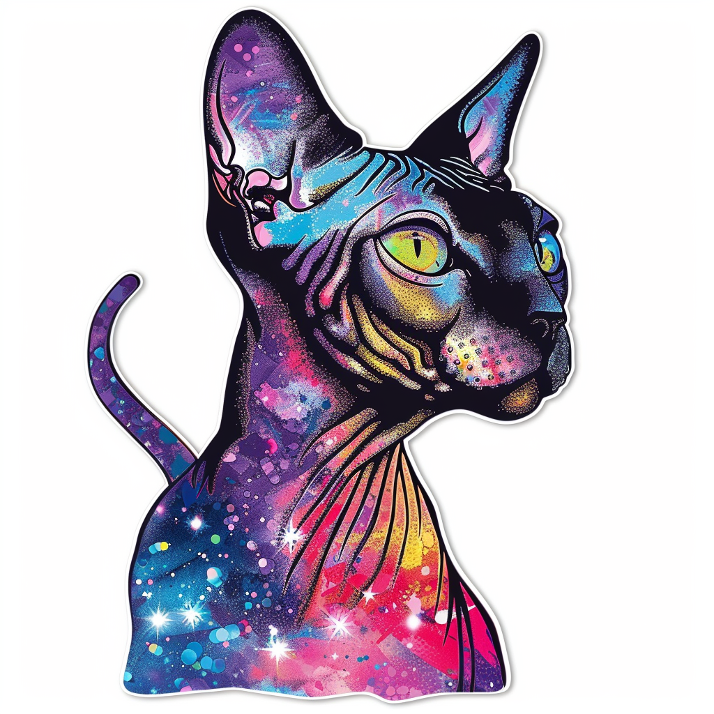 Sphynx Cat Vinyl Decal Sticker for Car, Laptop, Tumbler and more # F010114