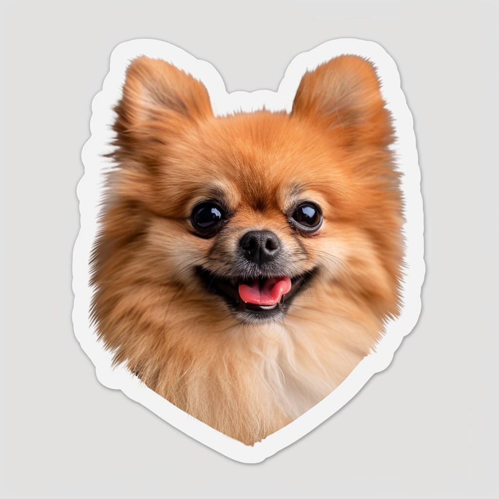 Sticker of a Pomeranian Dog majestic Expressive surreal Heartcore Vinyl Decal Sticker for Car, Laptop, Tumbler and more # F014050