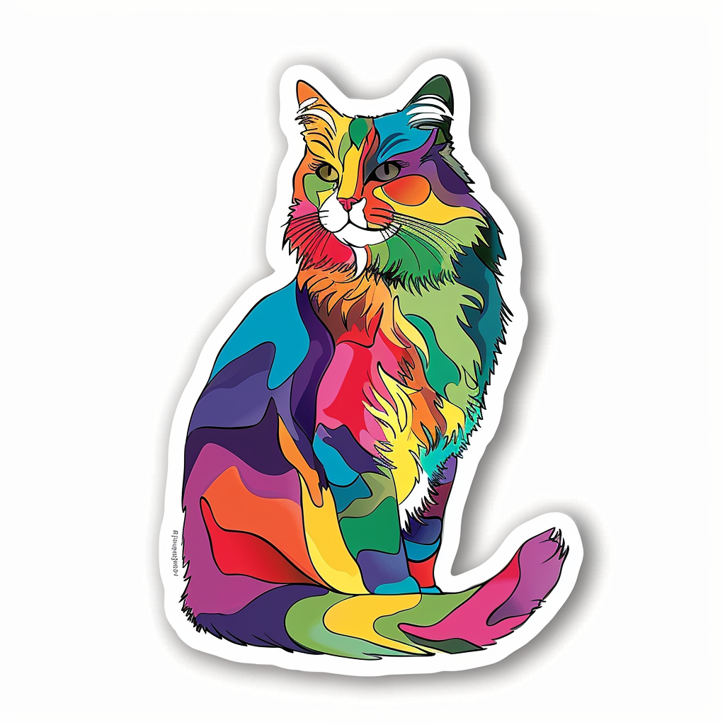 Adorable Turkish Angora Cat Vinyl Decal Sticker for Car, Laptop, Tumbler and more # F020917-4" x 4"
