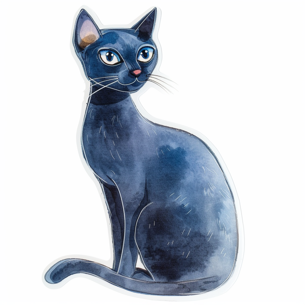 Russian Blue cat Vinyl Decal Sticker for Car, Laptop, Tumbler and more # F07640
