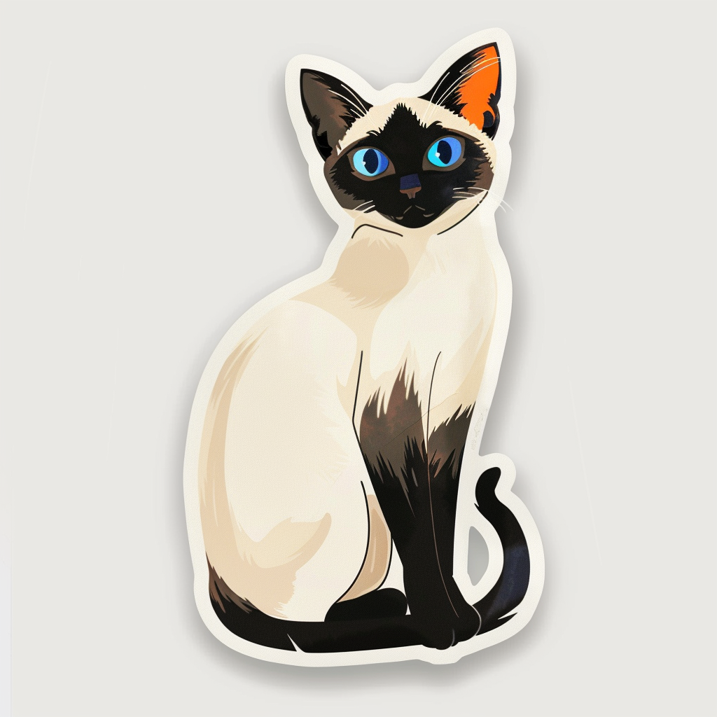 Siamese cat Vinyl Decal Sticker for Car, Laptop, Tumbler and more # F07902