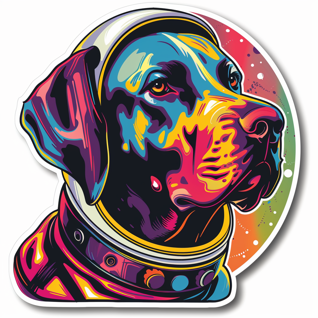 Adorable Great Dane Dog Expressive surreal Vinyl Decal Sticker for Car, Laptop, Tumbler and more # F017831