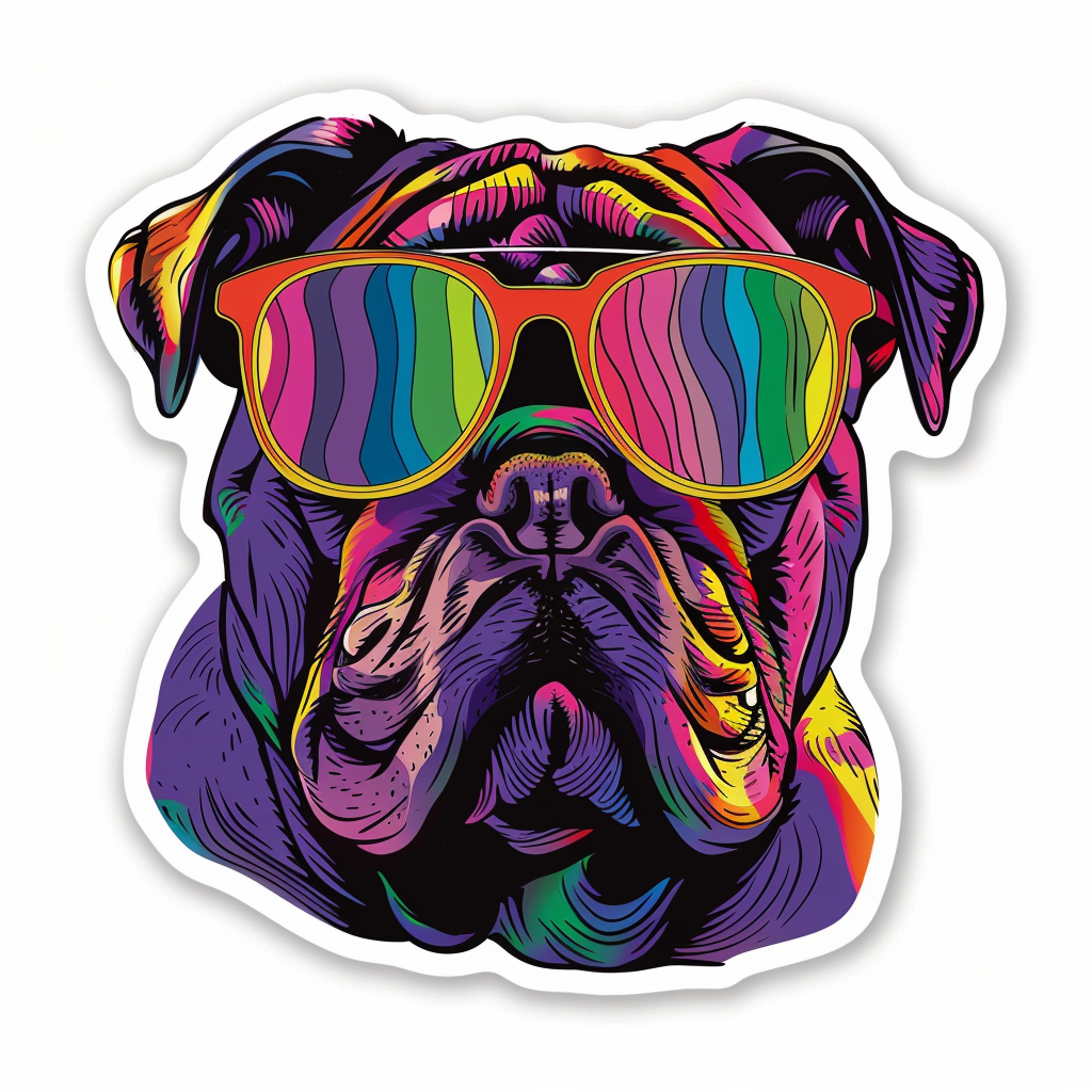 Bulldog Dog majestic Expressive surreal Vinyl Decal Sticker for Car, Laptop, Tumbler and more # F017439