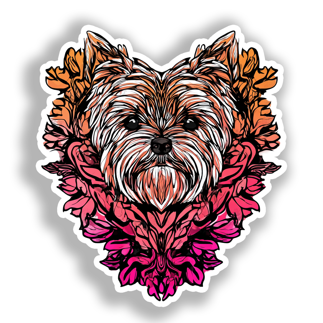 Yorkshire Terrier Dog Vinyl Decal Sticker for Car, Laptop, Tumbler and more # A017165-4" x 4"