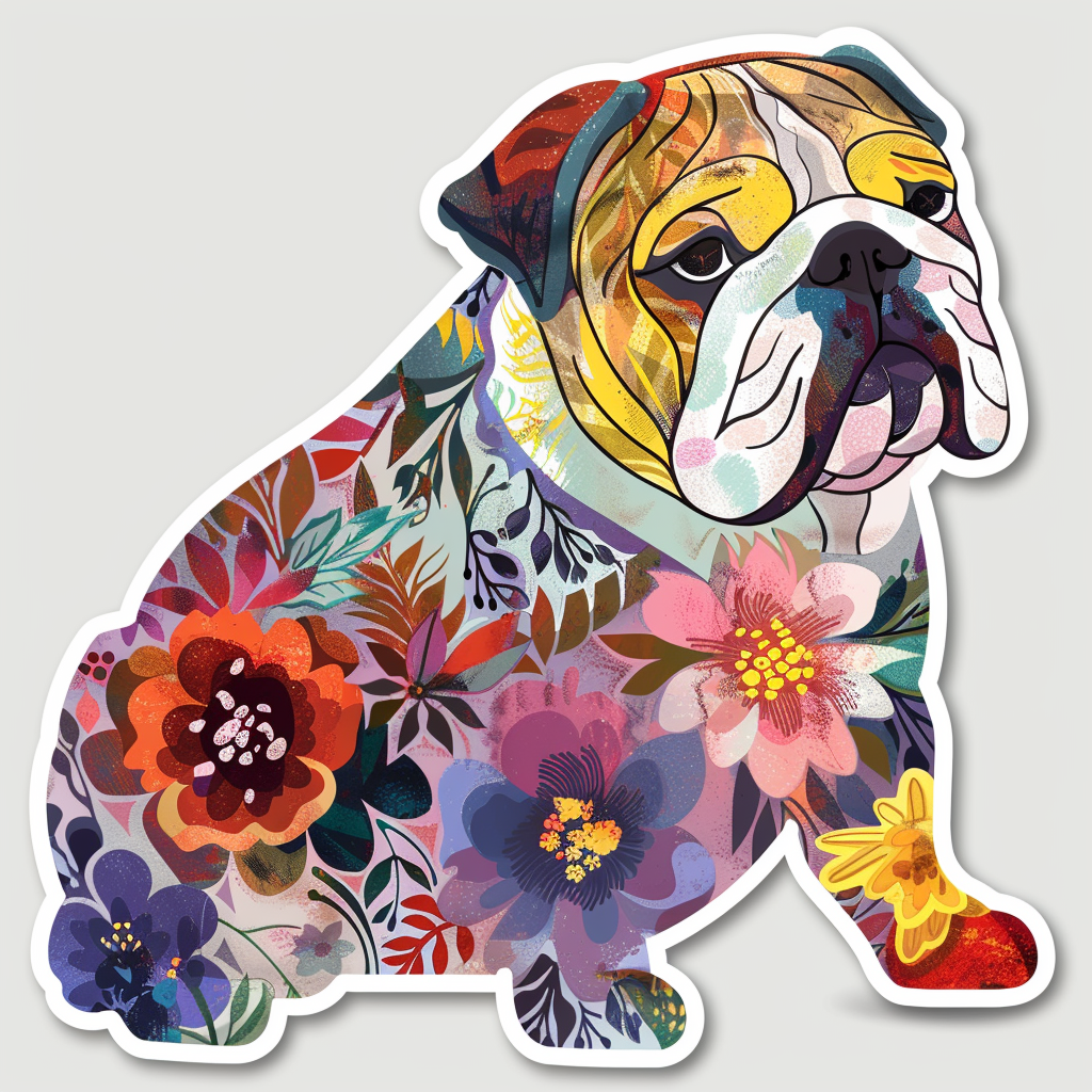 Bulldog Dog majestic Expressive surreal Vinyl Decal Sticker for Car, Laptop, Tumbler and more # F017601
