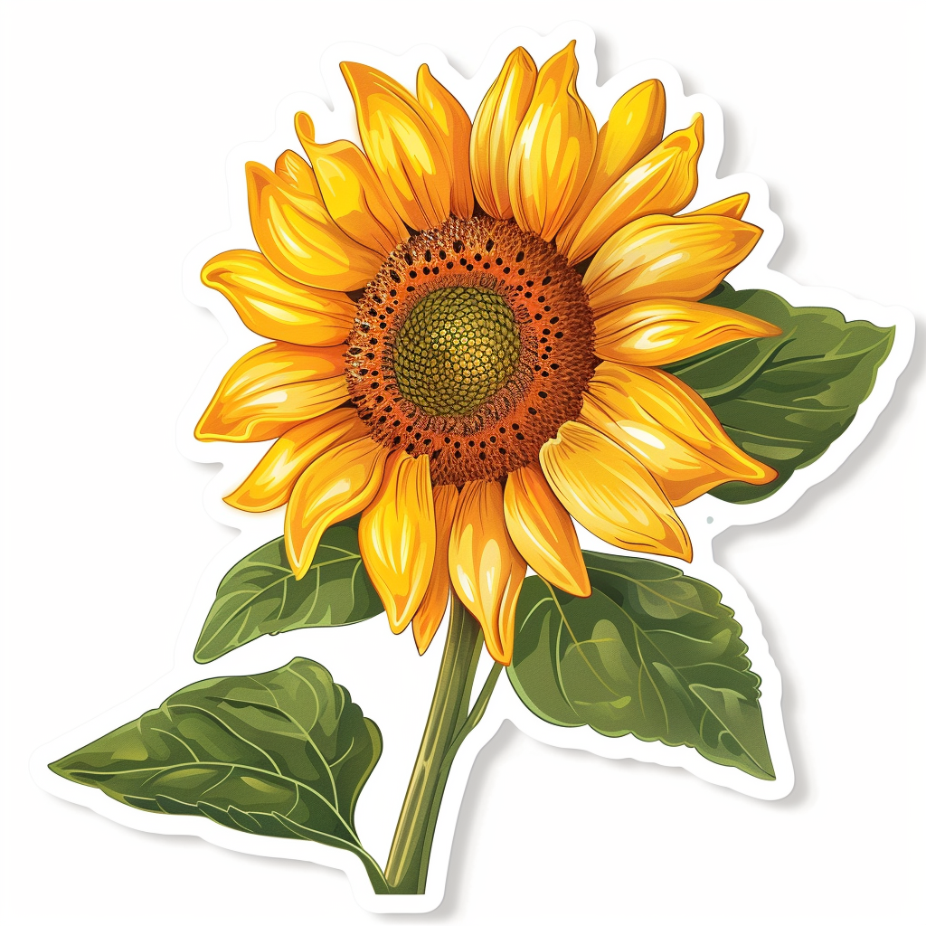 Sunflower flower majestic Expressive surreal Vinyl Decal Sticker for Car, Laptop, Tumbler and more # F023054