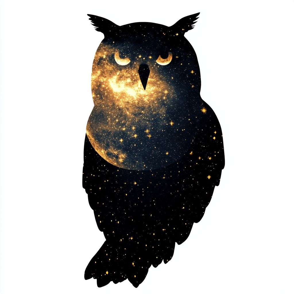 Owl Moon and Stars Vinyl Decal Sticker for Car, Laptop, Tumbler and more # F025777