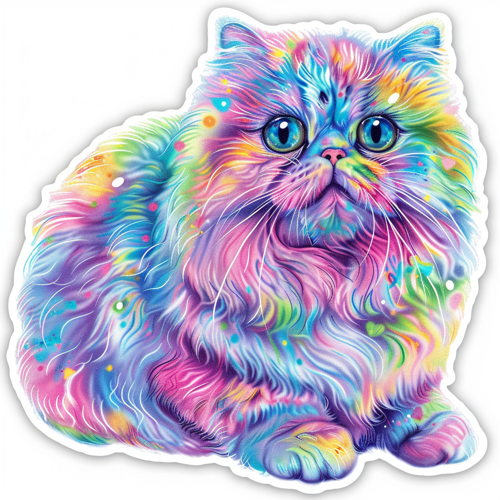 Persian Cat majestic Expressive surreal Vinyl Decal Sticker for Car, Laptop, Tumbler and more # F016277