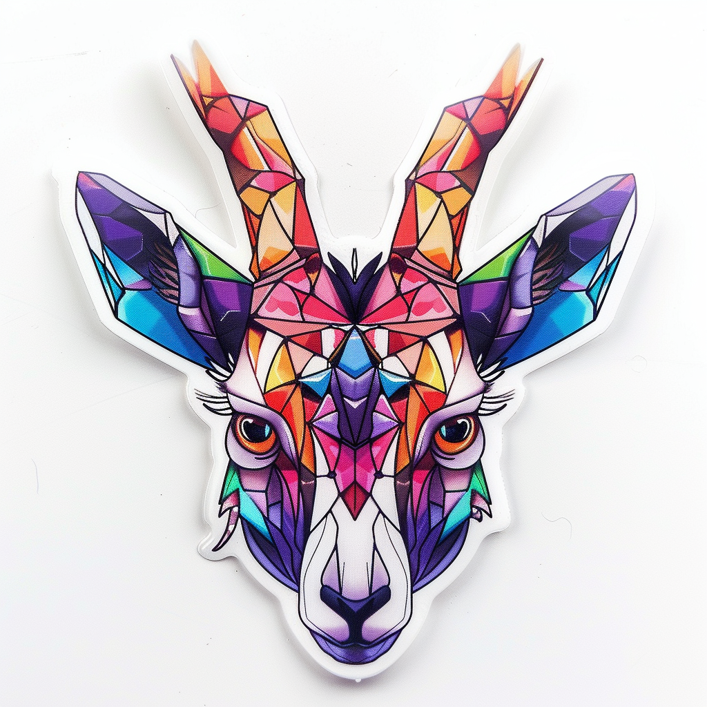 Goat majestic Expressive surreal Vinyl Decal Sticker for Car, Laptop, Tumbler and more # F020413-4" x 4"