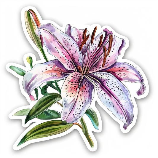 Lily flower majestic Expressive surreal Vinyl Decal Sticker for Car, Laptop, Tumbler and more # F023309