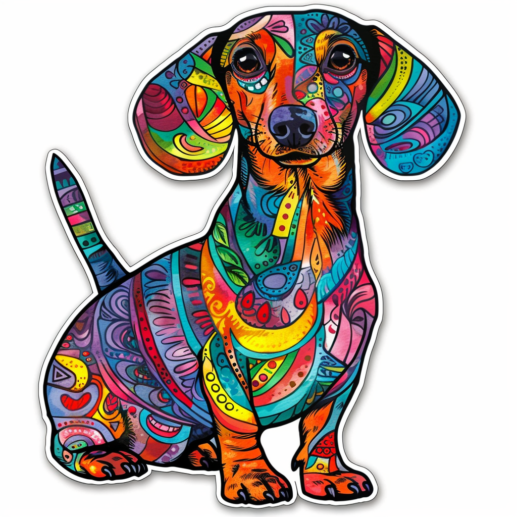 Dachshund Dog Vinyl Decal Sticker for Car, Laptop, Tumbler and more # F013050
