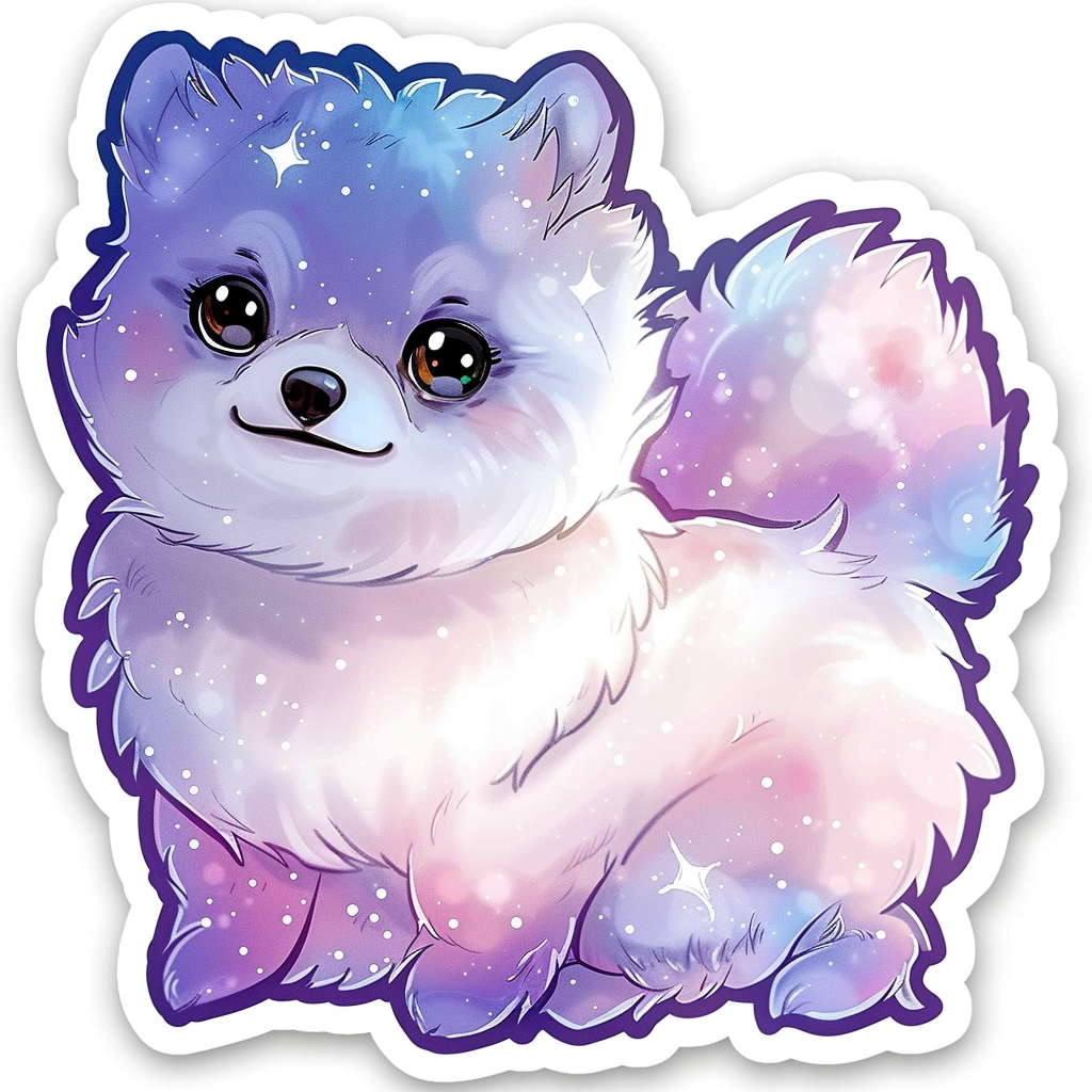 Sticker of a Pomeranian Dog galaxy majestic Expressive surreal Vinyl Decal Sticker for Car, Laptop, Tumbler and more # F013924
