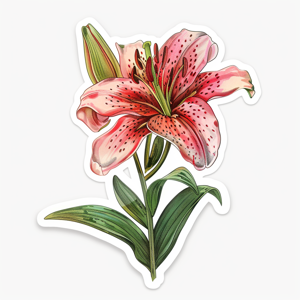 Lily flower majestic Expressive surreal Vinyl Decal Sticker for Car, Laptop, Tumbler and more # F023186