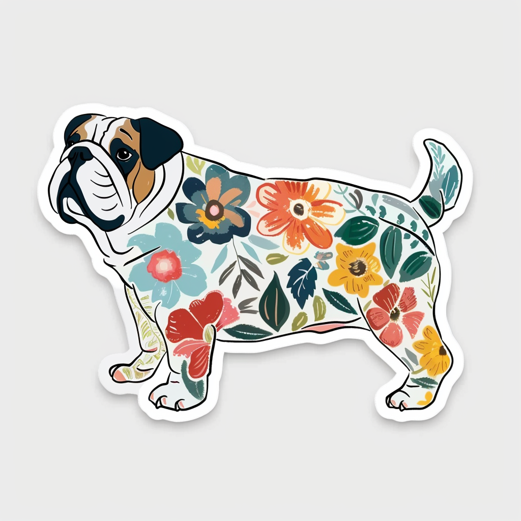 Bulldog Dog majestic Expressive surreal Vinyl Decal Sticker for Car, Laptop, Tumbler and more # F017624