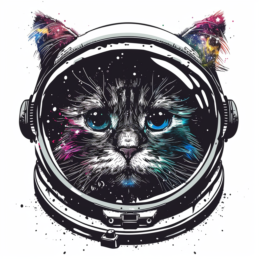 Persian Cat Space Expressive surreal Vinyl Decal Sticker for Car, Laptop, Tumbler and more # F016053