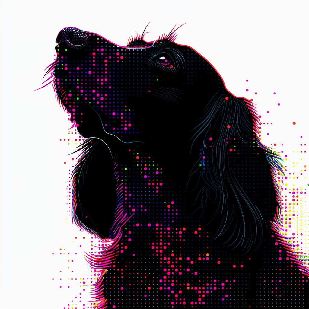 Cocker Spaniel Dog cyber punk Expressive surreal Vinyl Decal Sticker for Car, Laptop, Tumbler and more # F020311-4" x 4"
