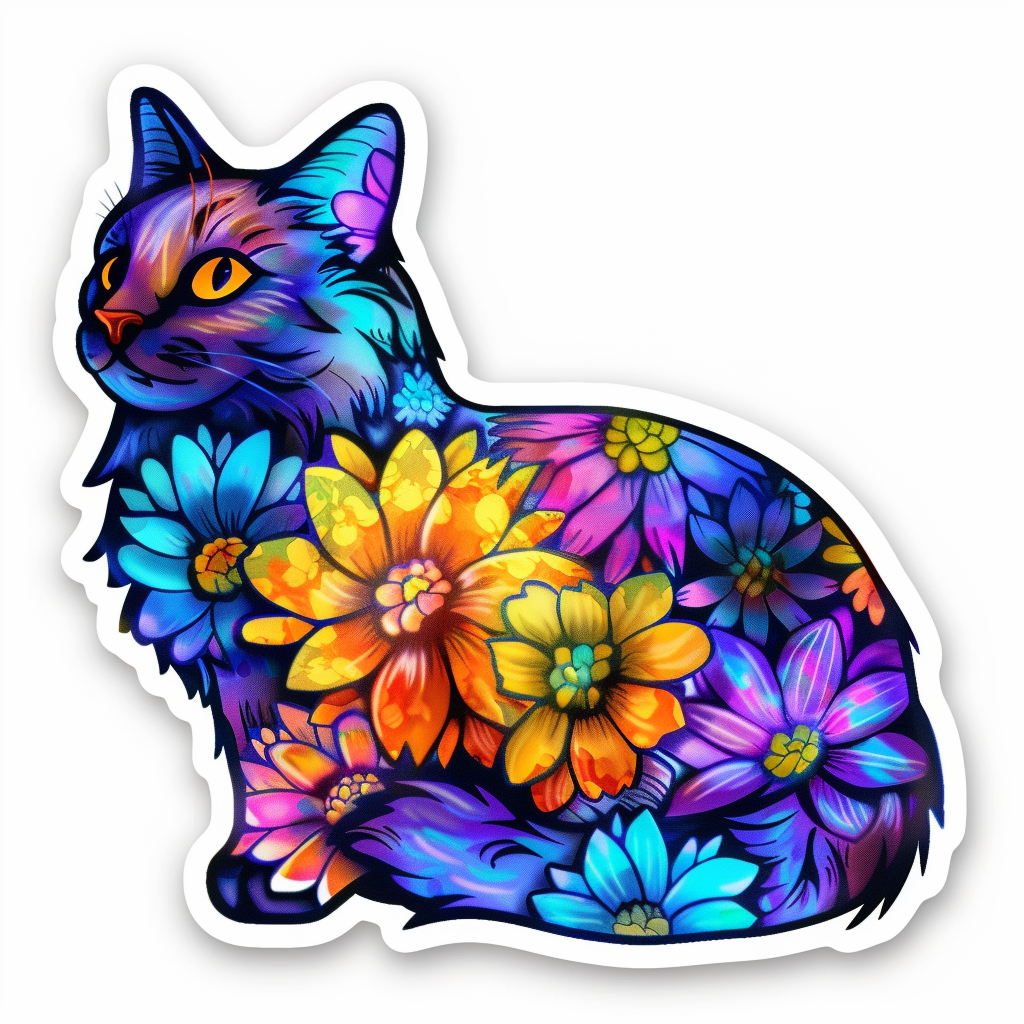 Adorable Turkish Angora Cat Vinyl Decal Sticker for Car, Laptop, Tumbler and more # F020836-4" x 4"