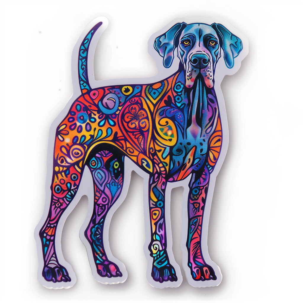 Great Dane Dog Expressive surreal Vinyl Decal Sticker for Car, Laptop, Tumbler and more # F022902