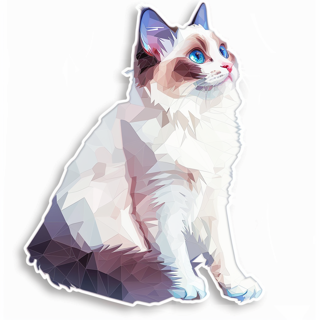 Ragdoll cat Vinyl Decal Sticker for Car, Laptop, Tumbler and more # F07779