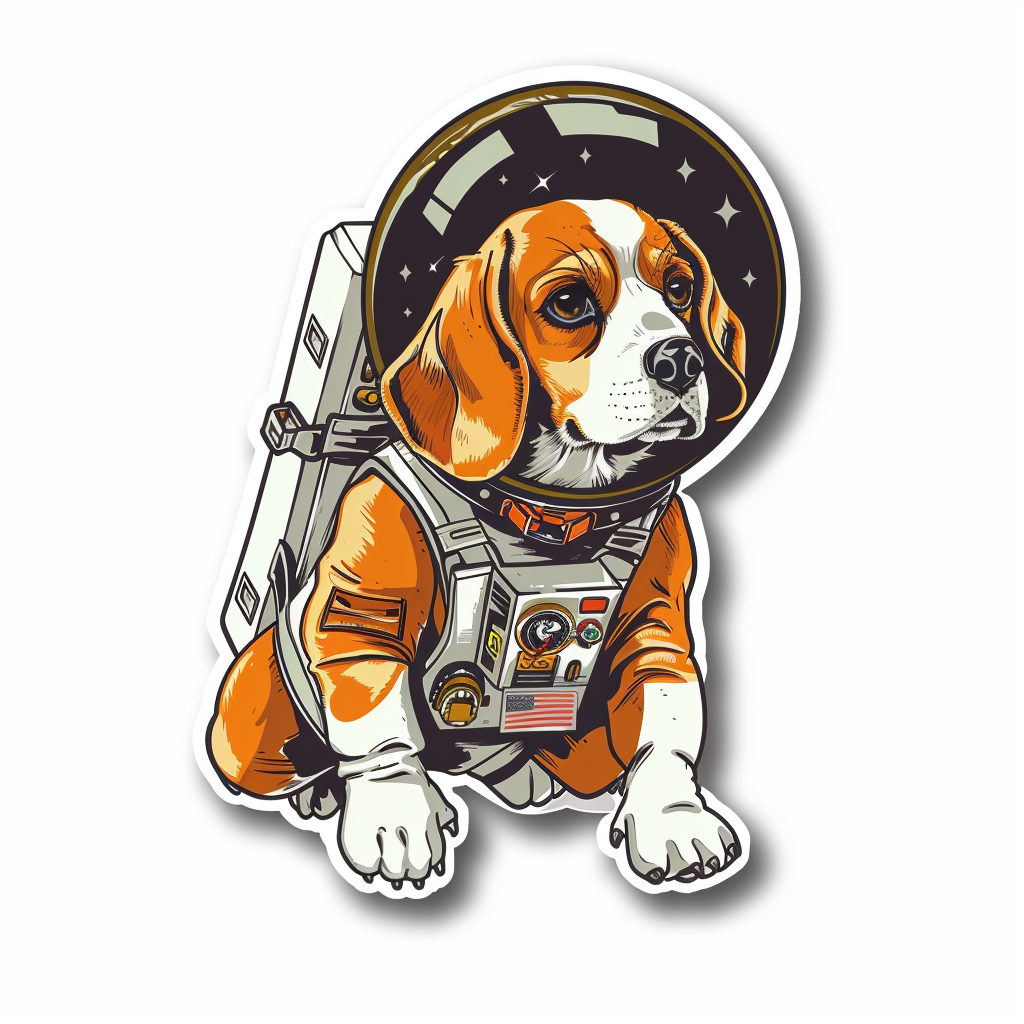 Beagle dog astronaut Vinyl Decal Sticker for Car, Laptop, Tumbler and more # F011987