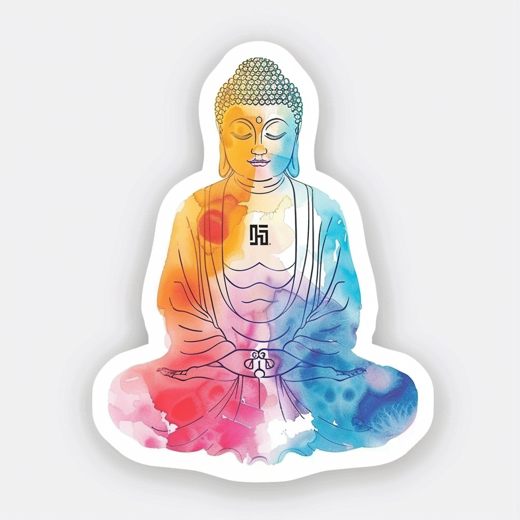 Sticker of a Buddha majestic Expressive surreal Vinyl Decal Sticker for Car, Laptop, Tumbler and more # F016907