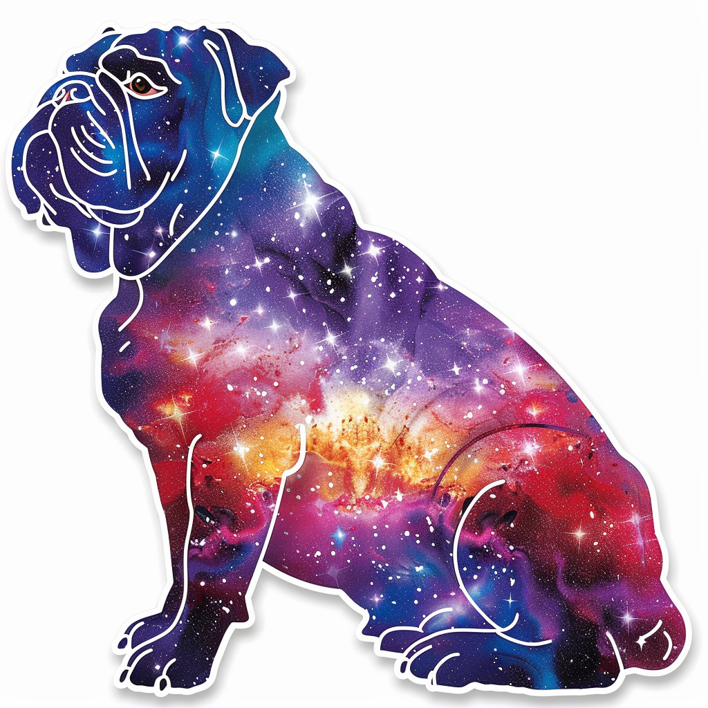 Bulldog Dog galaxy majestic Expressive surreal Vinyl Decal Sticker for Car, Laptop, Tumbler and more # F017486