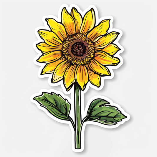 Sunflower flower majestic Expressive surreal Vinyl Decal Sticker for Car, Laptop, Tumbler and more # F023004
