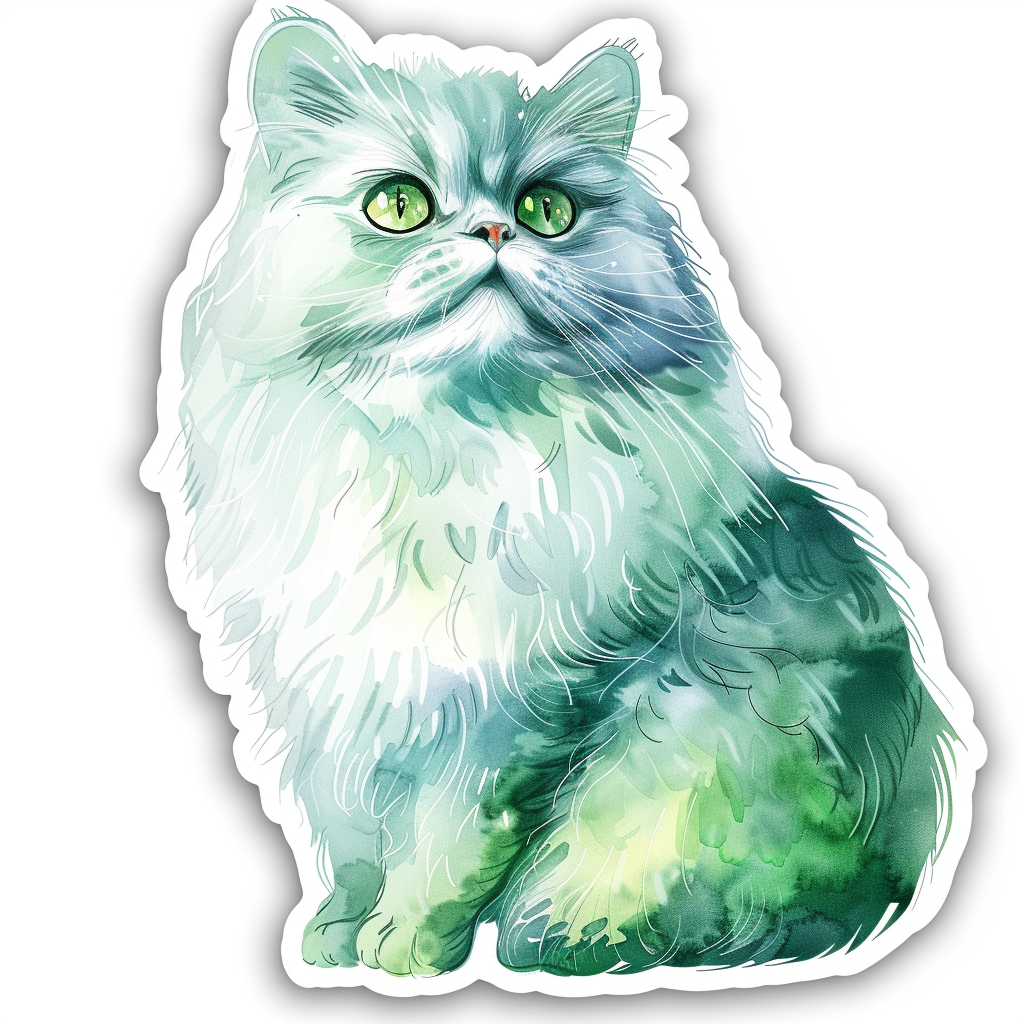 Adorable Turkish Angora Cat Vinyl Decal Sticker for Car, Laptop, Tumbler and more # F020889-4" x 4"