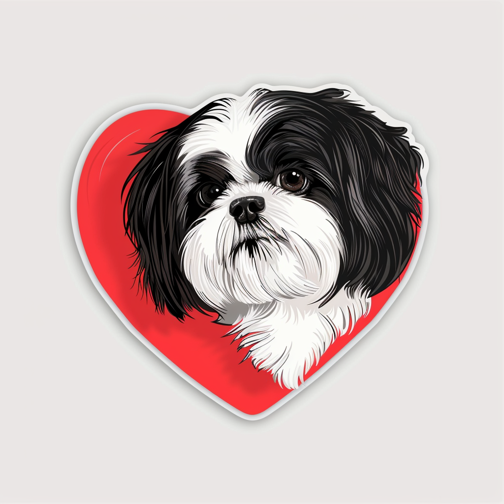 Adorable Shih Tzu Dog Expressive surreal Vinyl Decal Sticker for Car, Laptop, Tumbler and more # F018316