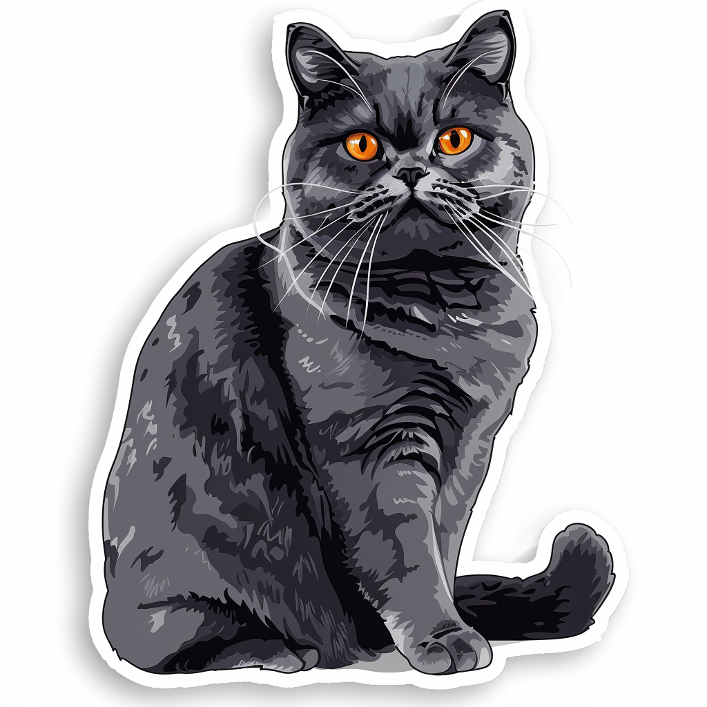 British Shorthair cat Vinyl Decal Sticker for Car, Laptop, Tumbler and more # F08019