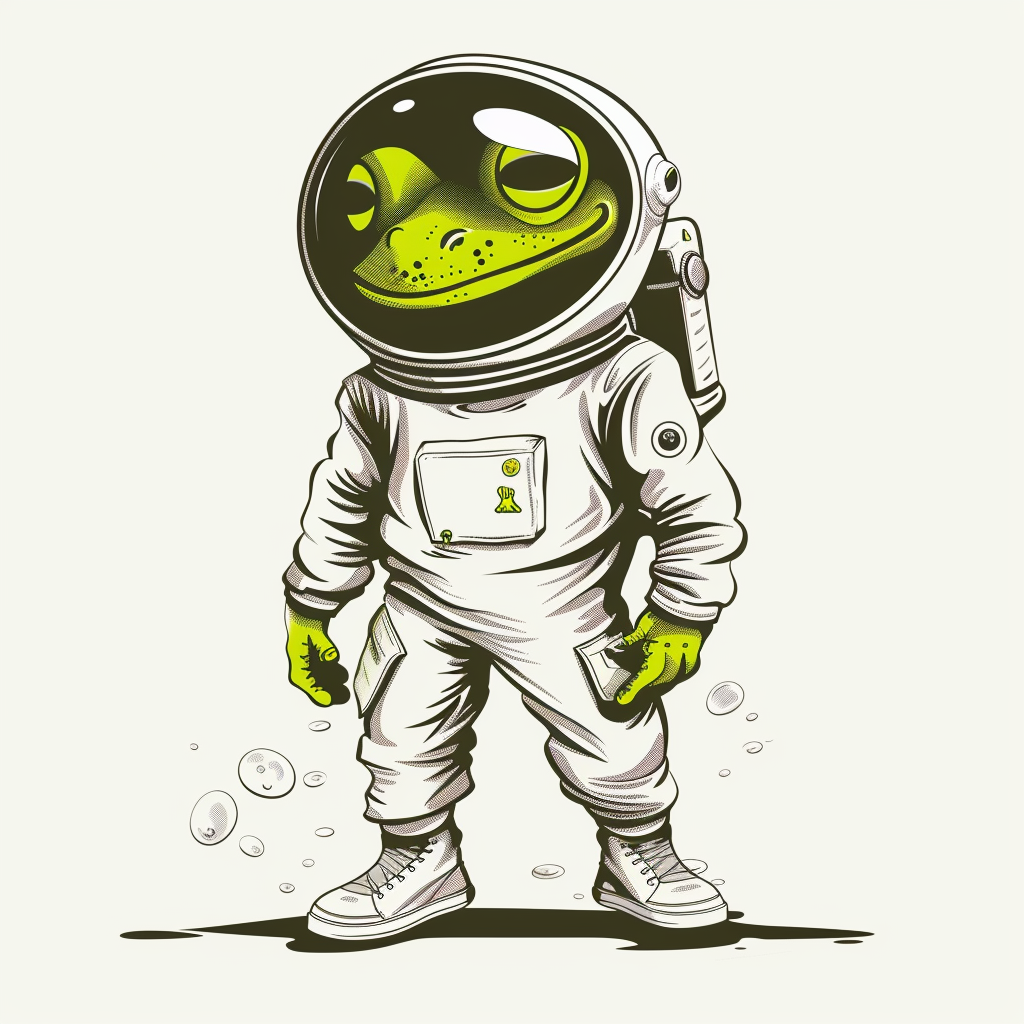Sticker of a Frog astronaut majestic Expressive surreal Vinyl Decal Sticker for Car, Laptop, Tumbler and more # F016816