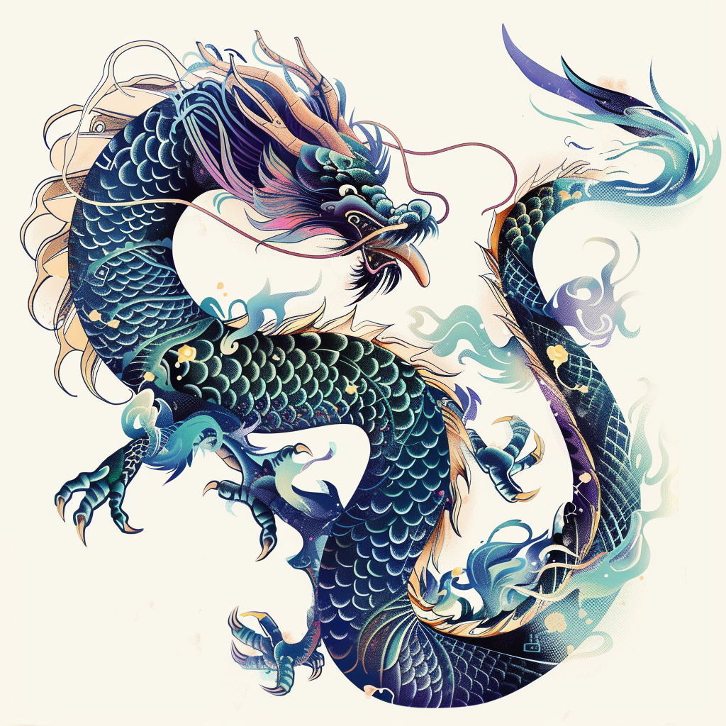 Dragon majestic Expressive surreal Vinyl Decal Sticker for Car, Laptop, Tumbler and more # F018944