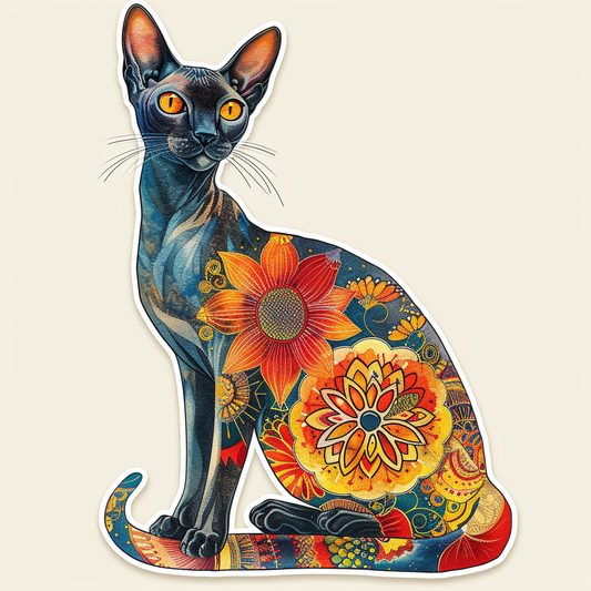 Abyssinian Cat astronaut majestic Expressive surreal Vinyl Decal Sticker for Car, Laptop, Tumbler and more # F021051-4" x 4"