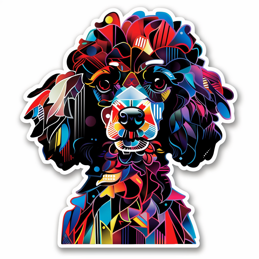 Poodle Dog cyber punk Vinyl Decal Sticker for Car, Laptop, Tumbler and more # F012585