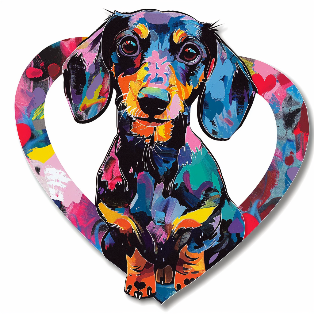 Dachshund Dog Heartcore Vinyl Decal Sticker for Car, Laptop, Tumbler and more # F012829
