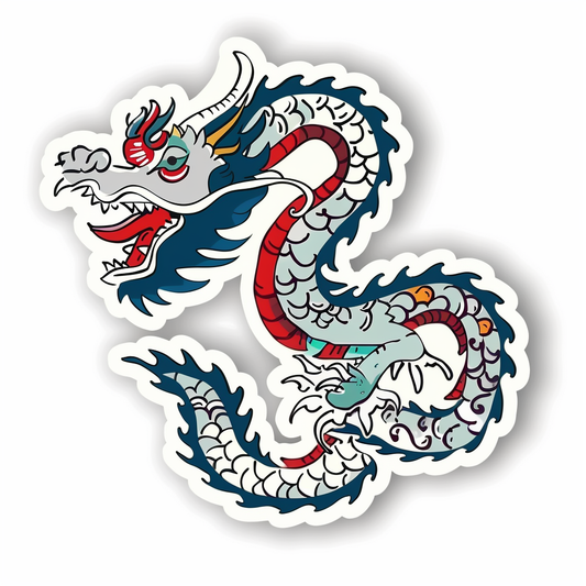 Dragon majestic Expressive surreal Vinyl Decal Sticker for Car, Laptop, Tumbler and more # F019123-4" x 4"