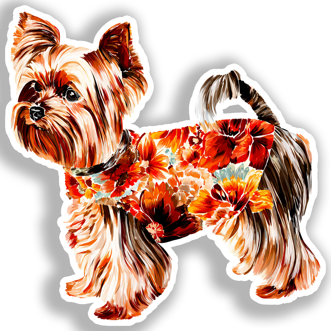 Yorkshire Terrier Dog Vinyl Decal Sticker for Car, Laptop, Tumbler and more # A017085-4" x 4"