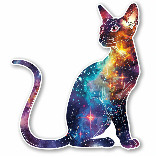 Abyssinian Cat astronaut majestic Expressive surreal Vinyl Decal Sticker for Car, Laptop, Tumbler and more # F021655-4" x 4"