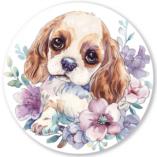Adorable Cocker Spaniel Dog Expressive surreal Vinyl Decal Sticker for Car, Laptop, Tumbler and more # F019963-4" x 4"